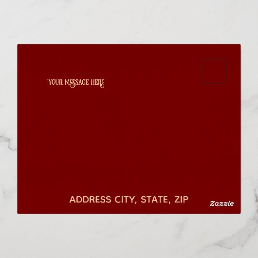 Crescent Firework Roos Gold Foil Eid Mubarak Kaart (Achterkant)