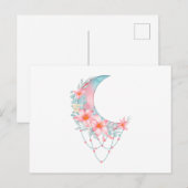 Crescent Floral Moon Briefkaart (Voorkant / Achterkant)