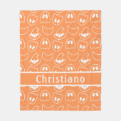 Crescent Ghost Oranje fleece deken (Voorkant)