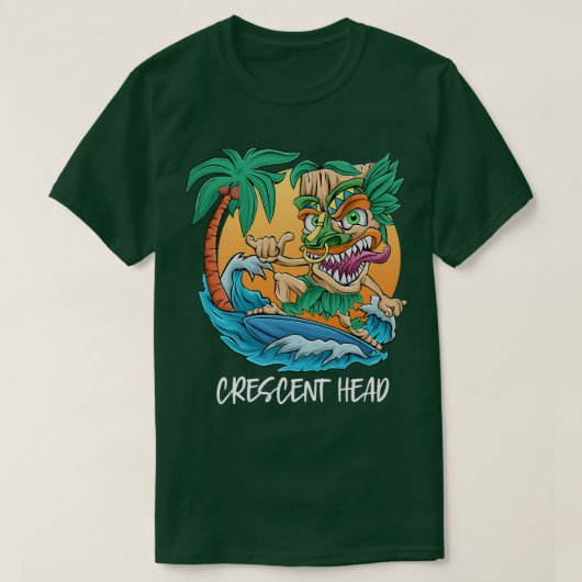 Crescent Head Australia Palm Tree Surfing Beach Va T-shirt (Design voorkant)