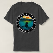 Crescent Lake Kayaking Michigan zonsondergang T-shirt (Design voorkant)