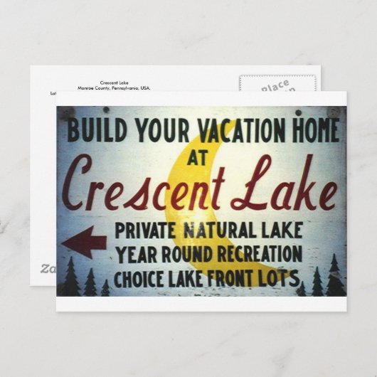 Crescent Lake, PA Briefkaart (Voorkant / Achterkant)