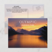 Crescent Lake, Sunset, Olympisch Nationaal Park, W Briefkaart (Voorkant / Achterkant)