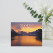 Crescent Lake, Sunset, Olympisch Nationaal Park, W Briefkaart (Staand voorkant)