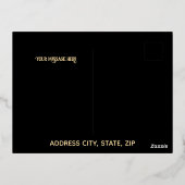 Crescent Luxury Gold Foil Eid Mubarak Kaart (Achterkant)