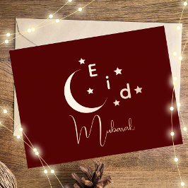 Crescent Luxury Gold Foil Eid Mubarak Kaart