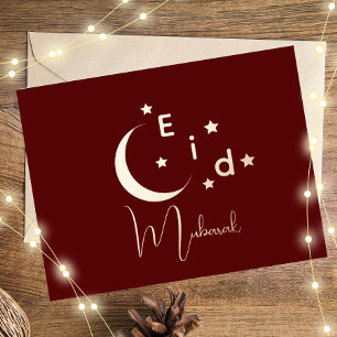 Crescent Luxury Gold Foil Eid Mubarak Kaart