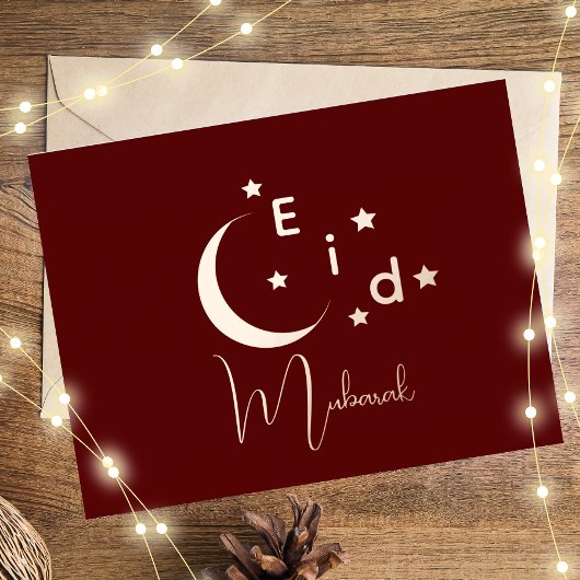 Crescent Luxury Gold Foil Eid Mubarak Kaart