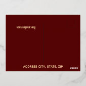 Crescent Luxury Gold Foil Eid Mubarak Kaart (Achterkant)