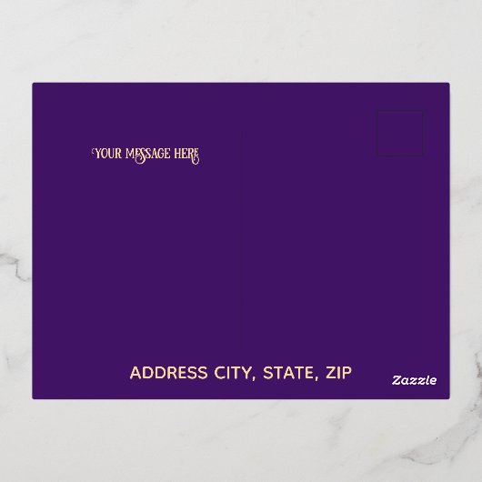 Crescent Luxury Gold Foil Eid Mubarak Kaart (Achterkant)