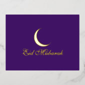 Crescent Luxury Gold Foil Eid Mubarak Kaart (Voorkant)