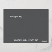 Crescent Luxury Silver Foil Eid Mubarak Kaart (Achterkant)