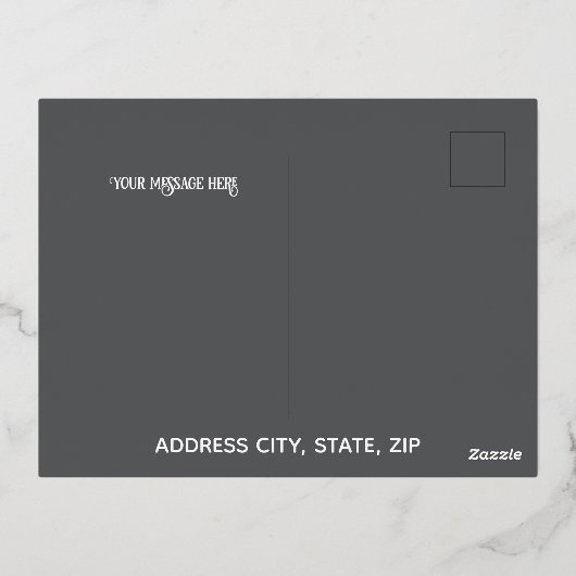 Crescent Luxury Silver Foil Eid Mubarak Kaart (Achterkant)