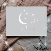 Crescent Luxury Silver Foil Eid Mubarak Kaart