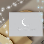 Crescent Luxury Silver Foil Eid Mubarak Kaart