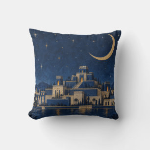 Crescent Maan Blauwe Rivierpaleis Kussen