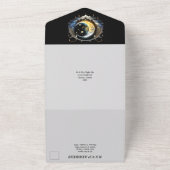 Crescent maan bruids paar silhouet hemellichaam all in one uitnodiging (Buitenkant)