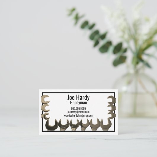 Crescent Moersleutel Lijst Handyman Bouwer Home Re Visitekaartje (Staand voorkant)
