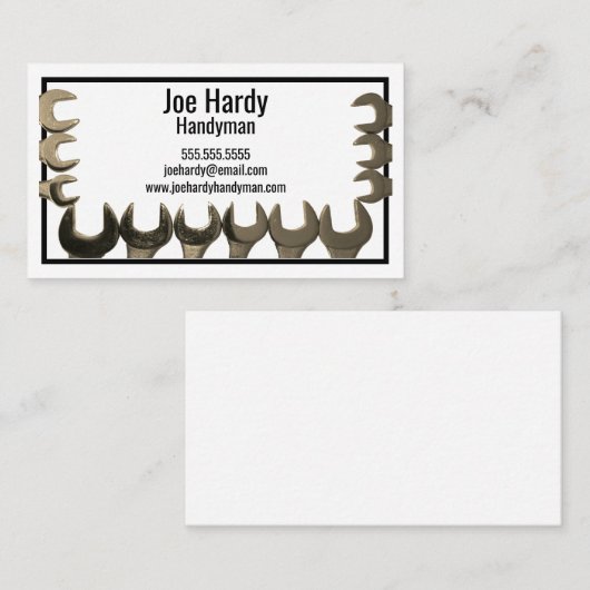 Crescent Moersleutel Lijst Handyman Bouwer Home Re Visitekaartje (Voorkant / Achterkant)