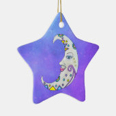 Crescent Moon Abstracte Decorting Star Keramisch Ornament (Rechts)