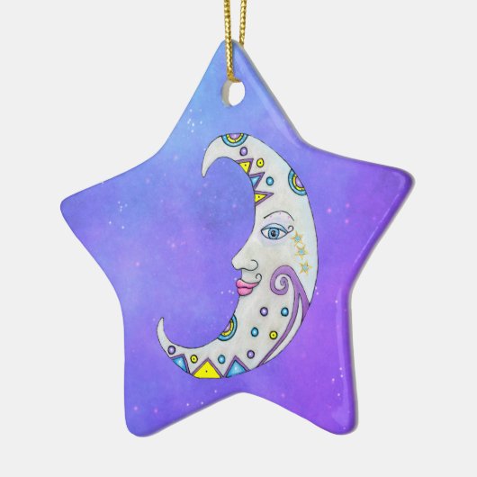  Crescent Moon Abstracte Decorting Star Keramisch Ornament (Links)