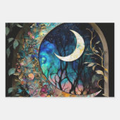 Crescent Moon Alcohol Ink Inpakpapier Vel (Voorkant)