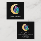 Crescent Moon and Crystals Square Visitekaartje (Voorkant / Achterkant)