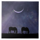 Crescent Moon and Horses Tegeltje (Voorkant)