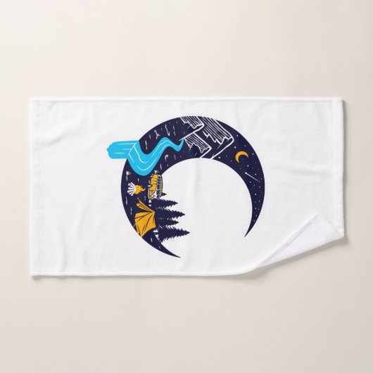 Crescent Moon Avontuur Camping Bad Handdoek (Handdoek)
