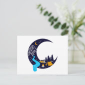 Crescent Moon Avontuur Camping Briefkaart (Staand voorkant)