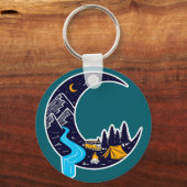 Crescent Moon Avontuur Camping Sleutelhanger (Voorkant)