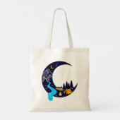 Crescent Moon Avontuur Camping Tote Bag (Achterkant)