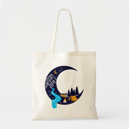 Crescent Moon Avontuur Camping Tote Bag (Voorkant)