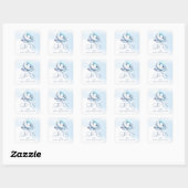 Crescent Moon Baby Gezicht Geschenken Typografie Vierkante Sticker (Vel)