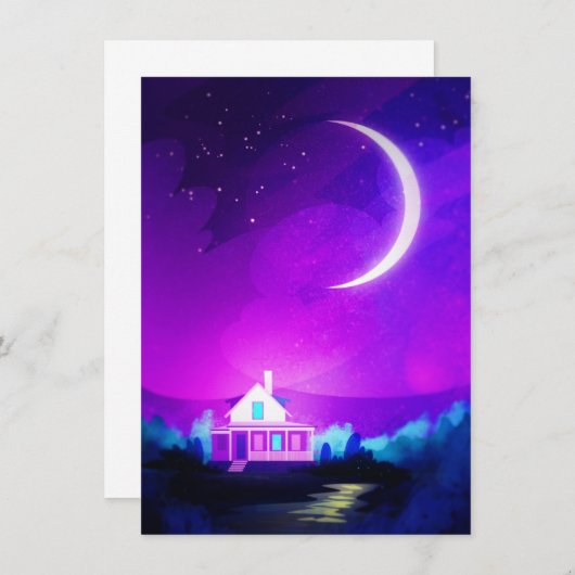 Crescent Moon Bedankkaart (Voorkant / Achterkant)