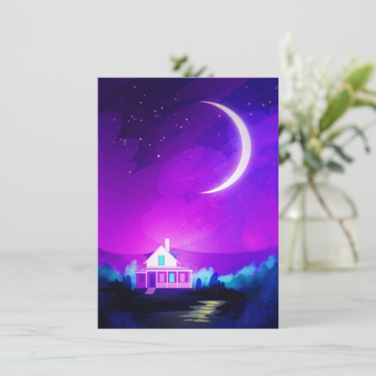 Crescent Moon Bedankkaart (Staand voorkant)