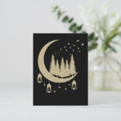 Crescent Moon Birds Spirituele Natuur Lover Briefkaart (Staand voorkant)