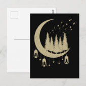 Crescent Moon Birds Spirituele Natuur Lover Briefkaart (Voorkant / Achterkant)
