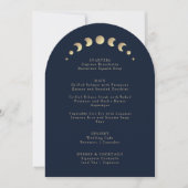 Crescent Moon Blue Arch Wedding Menu Kaart (Voorkant)