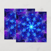 Crescent Moon Blue Fractals Bedankkaart (Voorkant / Achterkant)