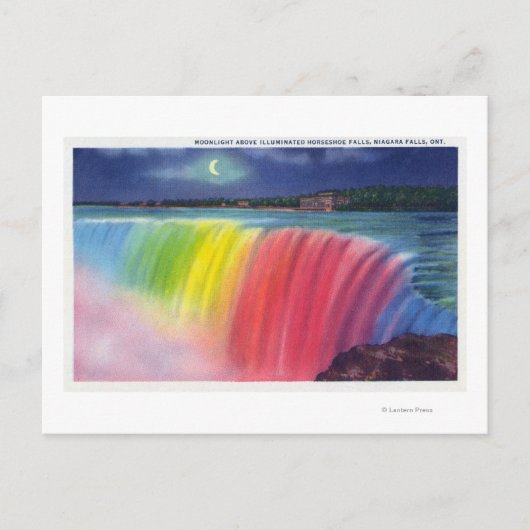 Crescent Moon boven Verlichte Horseshow Briefkaart (Voorkant)
