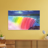 Crescent Moon boven Verlichte Horseshow Canvas Afdruk (Insitu (Woonkamer))