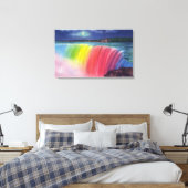 Crescent Moon boven Verlichte Horseshow Canvas Afdruk (Insitu (Slaapkamer))