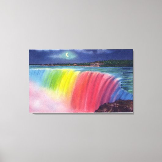 Crescent Moon boven Verlichte Horseshow Canvas Afdruk (Voorkant)