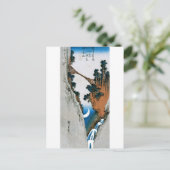 Crescent Moon, Bridge en Waterfall. Japan. Briefkaart (Staand voorkant)