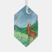 Crescent Moon Buck Glas Ornament (Voorkant Rechts)