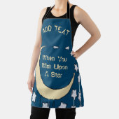 Crescent Moon Cartoon Design voegt tekst toe, Apro Schort (Insitu)