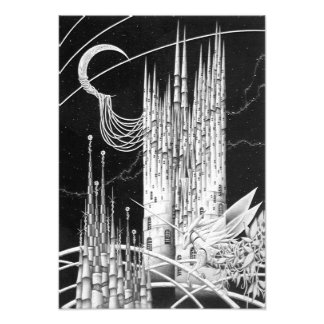 Crescent Moon Castle Foto Afdruk