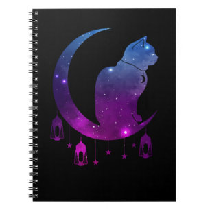 Crescent Moon Cat Mystical Pastel Gothic Spirituee Notitieboek
