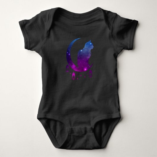 Crescent Moon Cat Mystical Pastel Gothic Spirituee Romper (Voorkant)